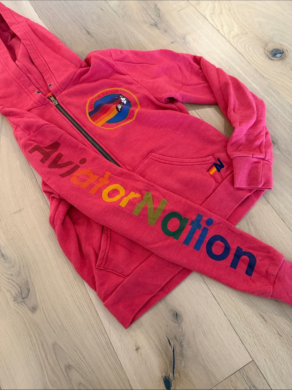 Aviator nation Zip-Up Hoodie with Colorful Badge - Picture 5 of 7